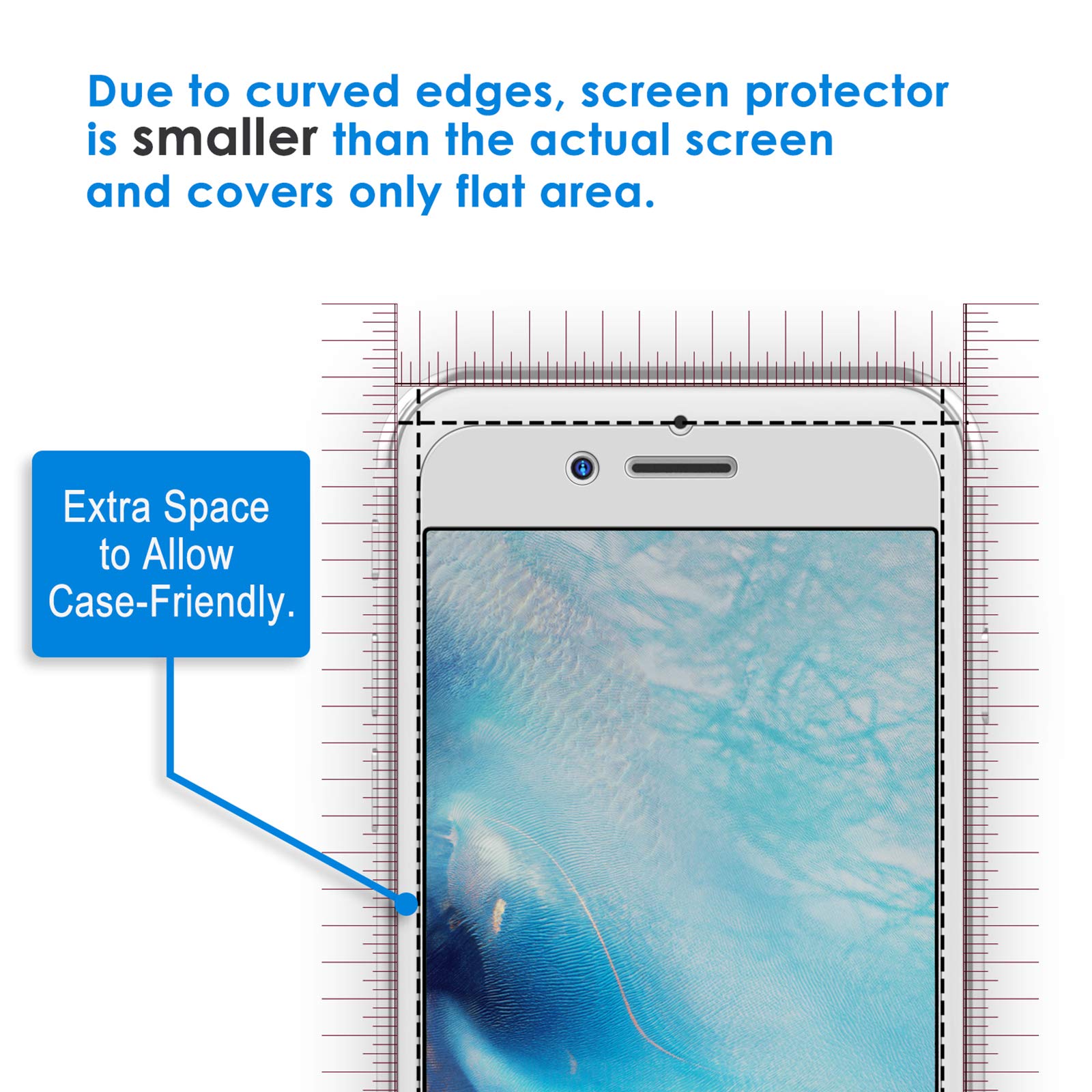 iPhone6sPlus/iPhone6Plus 用 強化ガラス 液晶保護フィルム 5.5インチ 2枚セット ...