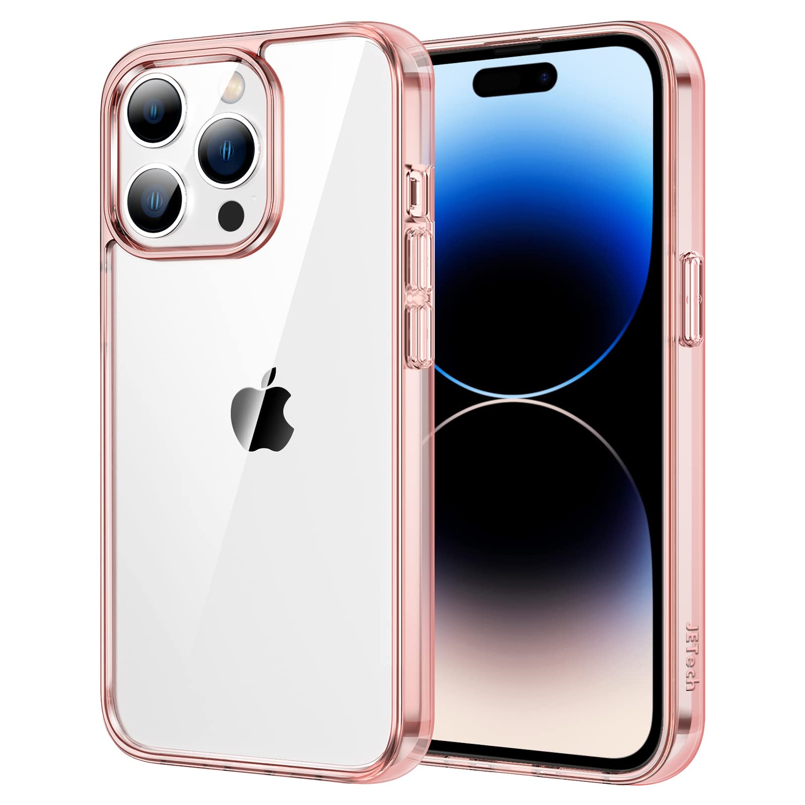 乐天商城 - iPhone 14 Pro 6.1インチ用 黄ばみなし 保護ケース 衝撃吸収 バンパーカバー 傷つけ防止 クリアバック ローズゴール 送料　無料