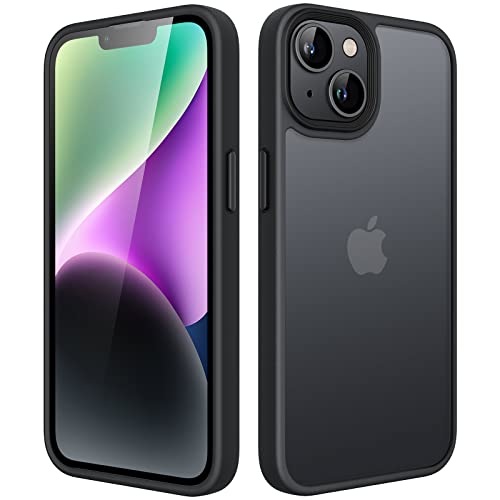 Rakuten - マットケース iPhone 14 Plus 6.7インチ用 耐衝撃性ミリタリーグレードの落下防止 つや消しの半透明の背面電話カバー 送料　無料