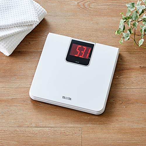 La chic ラ・シックのタニタ 体重計 デジタル 大画面 LED ホワイト HD395 WH 乗るだけで電源オン 送料　無料｜アングル2