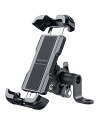 バイク スマホホルダー スタンド : 片手操作 オートバイ ワンタッチ スマートフォンホルダー ミラーマウント付きバイク用 携帯ホル 送料 無料