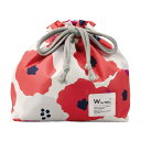 Wpc. Patterns ランチ巾着 ピオニ レッド レディース 保冷剤ポケット 簡易保冷生地 撥水加工 汚れが付きにくい お弁当袋 送料 無料