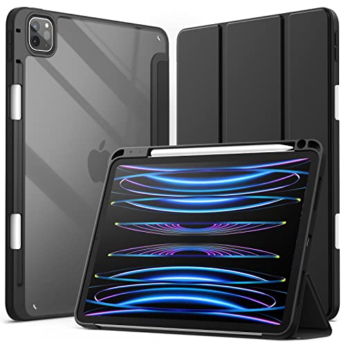 iPad Pro 11 インチ ケース /2021/2020/2018モデル Pencil収納可能透明バックカバー 薄型 スタンド 送料 無料