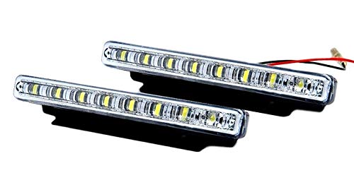 ノーブランド品デイライト LED 16発 12V 汎用 左右 2個セット ホワイト 取り付けステー付属 送料　無料