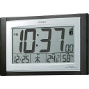 リズムRHYTHM シチズン 掛け時計 電波時計 デジタル 置き掛け兼用 温度 湿度 カレンダー 表示 茶 木目仕上 157×240× 送料　無料