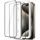 iPhone15ProMax15 Pro Max 6.7インチ用 全面保護フィルム 強化ガラスフィルム 黒縁 ガイド枠付き ケースに 送料 無料