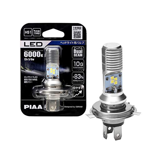 PIAA バイク用ヘッドライトバルブ LED 6000K デュアルビーム 12V 5/6W HS1 1個入 MLE7 送料　無料