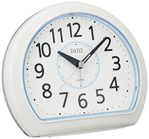 リズムRHYTHM クォーツ 目覚まし時計 アナログ 電子音 見やすい クッキリ文字 白 DAILY デイリー R550 4SE550 送料　無料