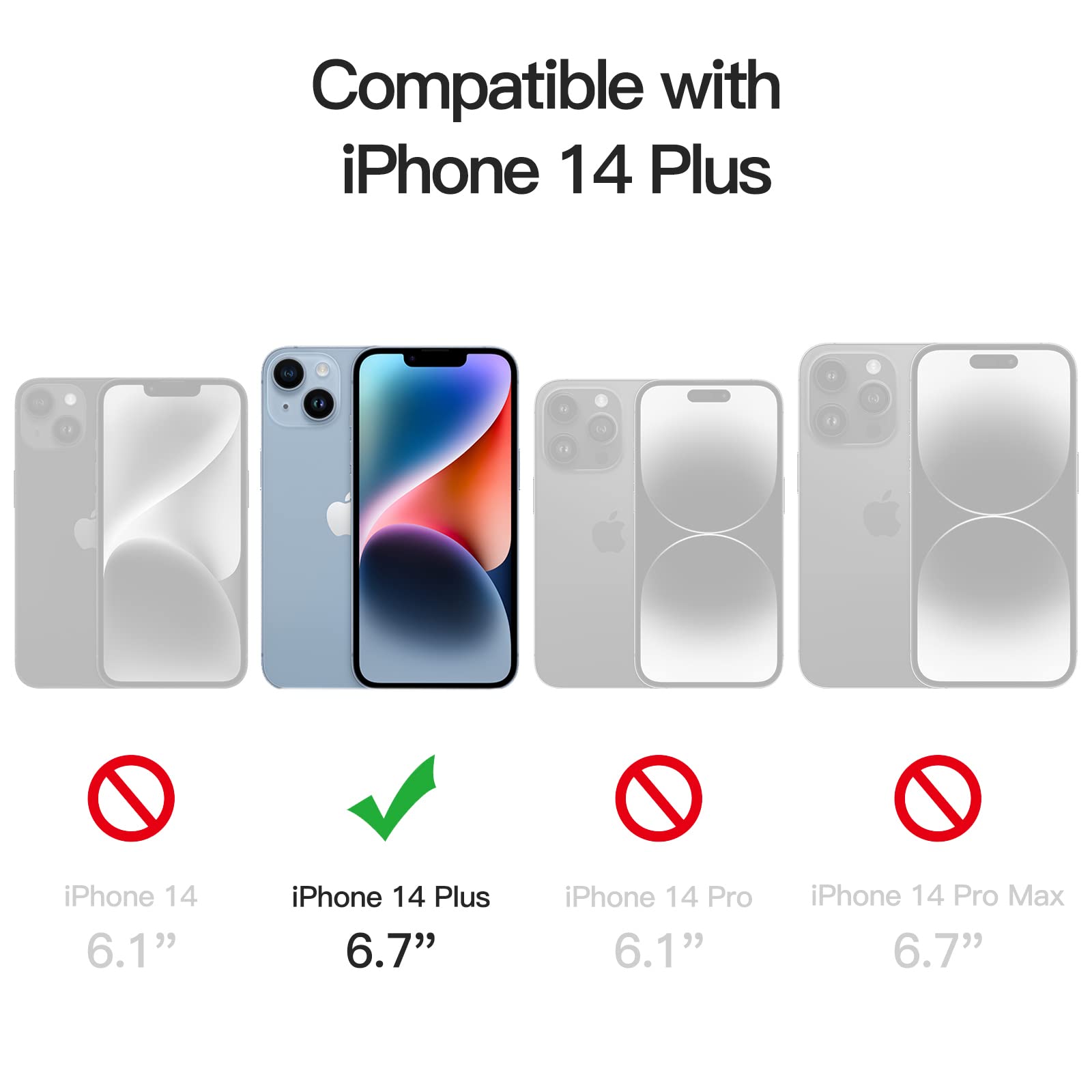 iPhone 14 Plus 6.7インチ用 全面保護フィルム 9H強化ガラスフィルム ケースに干渉なし HDクリア 3枚セット 送料　無料 3
