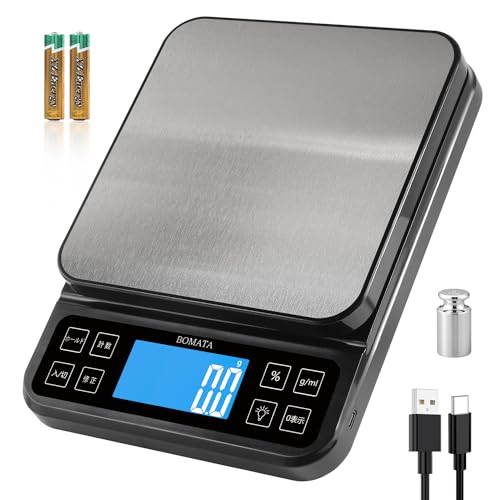 大型 キッチンスケール 0.1g/5kg 高精度 ％ パーセンテージ機能 クッキングスケール USB 充電式 ダブル電源 バックライ 送料　無料