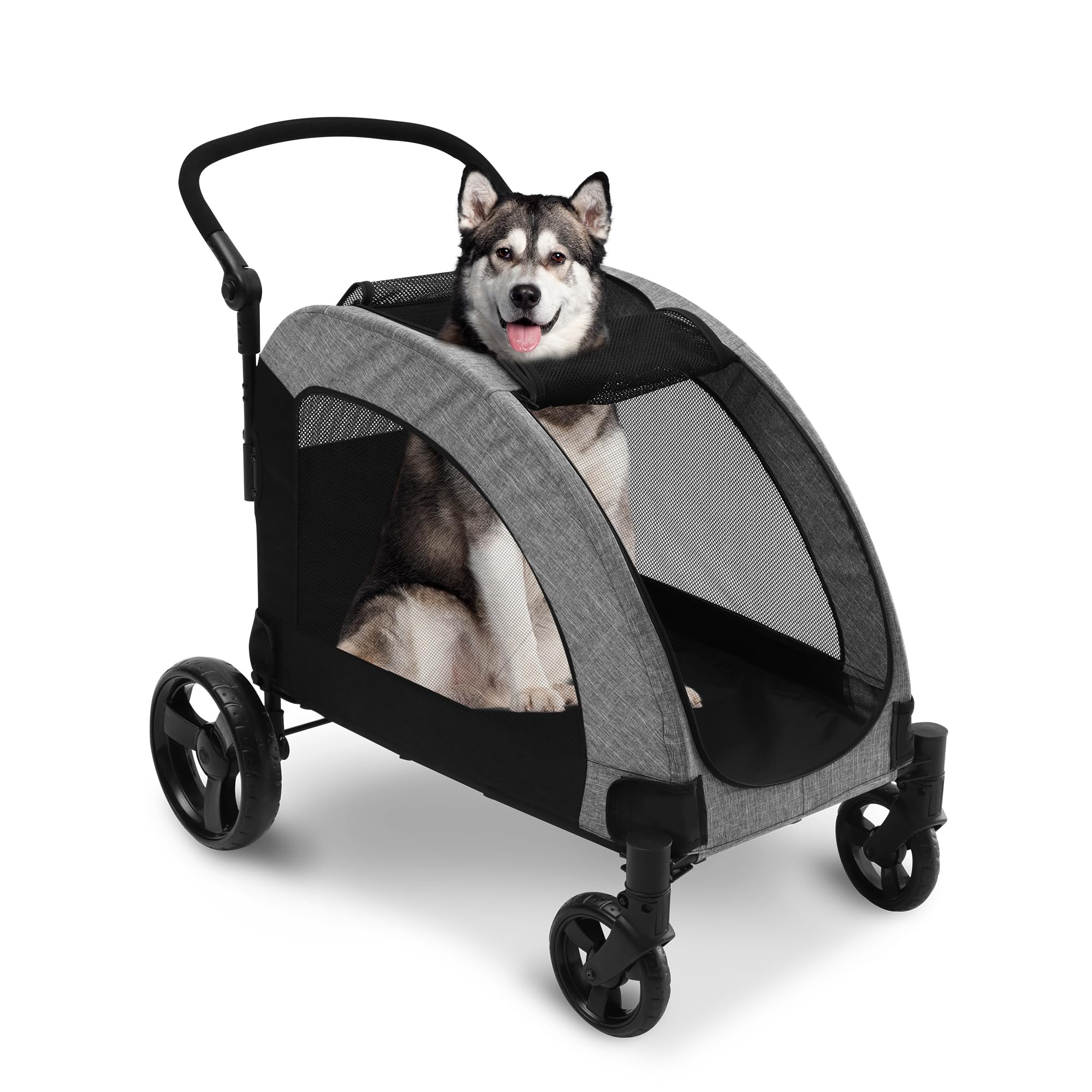 ペットカート 大型犬 バギー 折りたたみ式 耐荷重50kg 多頭中型犬 犬用ベビーカー 通気性アップ ...