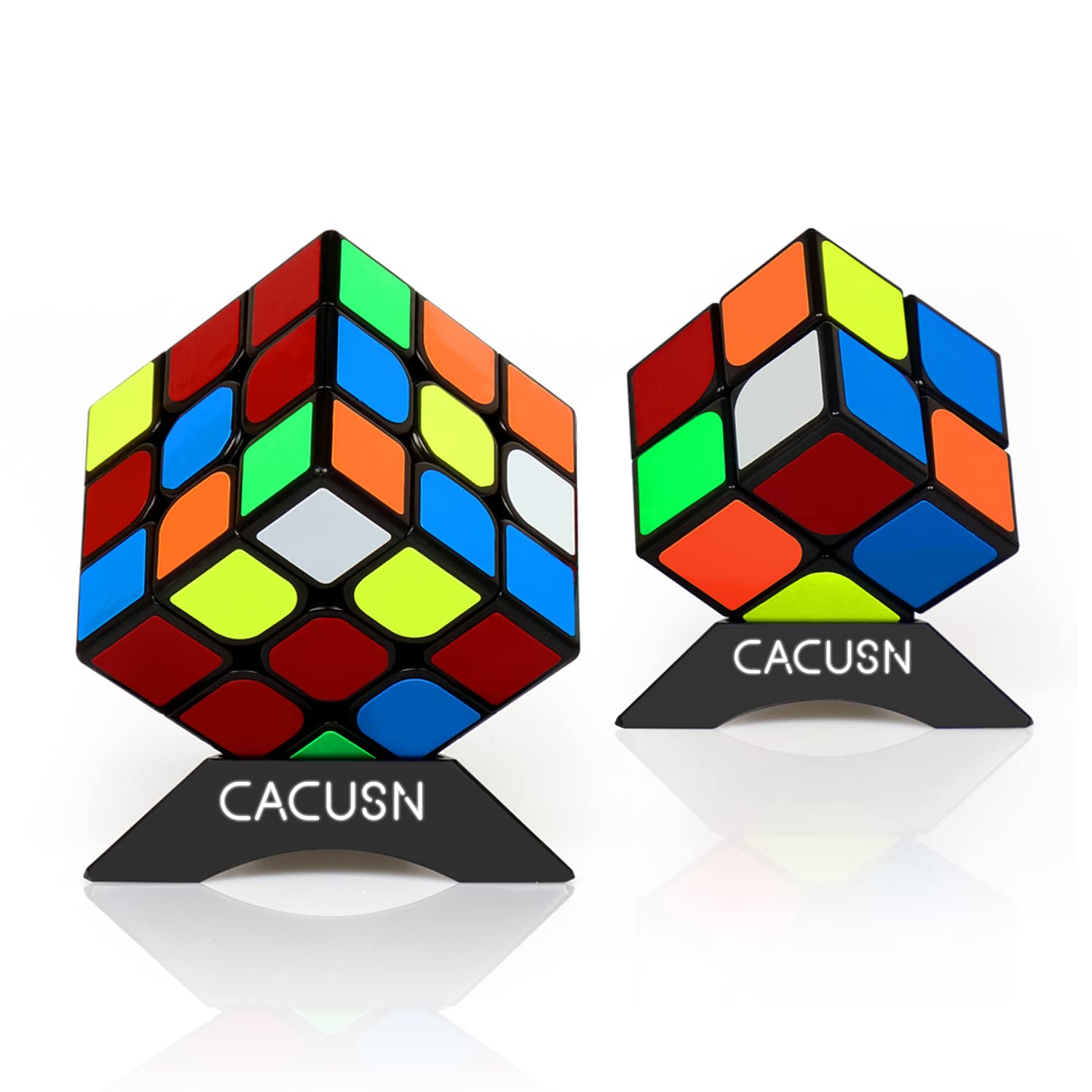 立体パズル 回転スムーズ 競技用キューブ 世界基準配色 スタンド付き 2個セット（2×2、3×3） 送料　無料