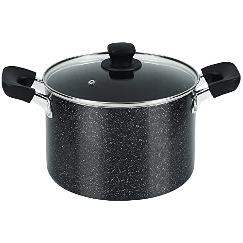 パール金属 カレー・シチューポット 22cm ガラス蓋付 IH対応 マーブルダイヤモンド ママディナーα HB5896 送料　無料