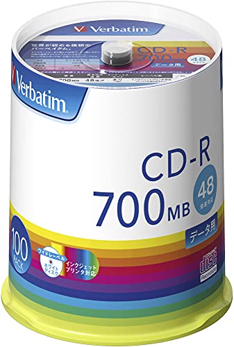 バーベイタムジャパンVerbatim Japan 1回記録用 CDR 700MB 100枚 ホワイトプリンタブル 48倍速 SR80F 送料 無料