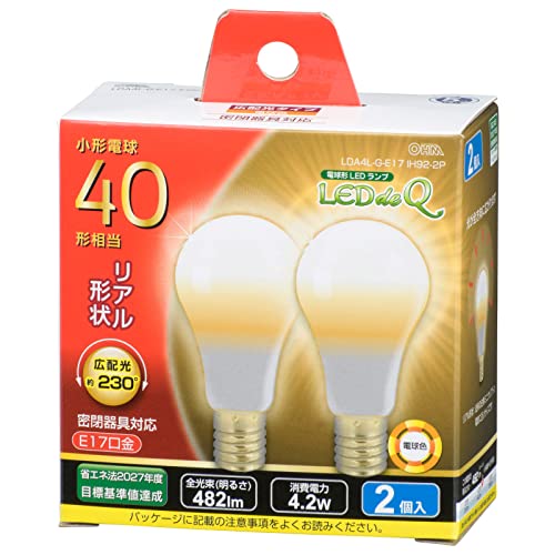 ・電球色 40形 LDA4LGE17IH922・サイズ:全長77mm、外形38mm・本体重量kg:説明 色:電球色 | サイズ名:40形 光が全方向に広がる小型LED電球広配光約230度のLED電球です