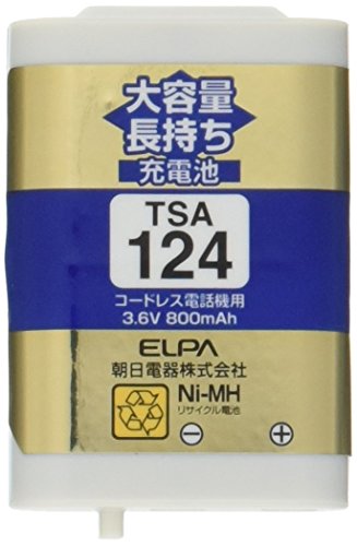 エルパ ELPA 大容量長持ち充電池 パナソニック他同等品 3.6V 800mAh ニッケル水素充電池 TSA124 送料 無料