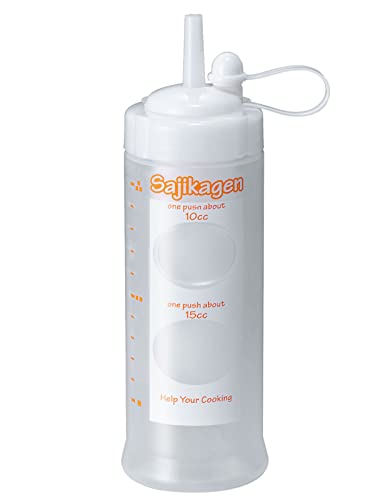 台和 調味料ボトル ドレッシングボトル 400ml ホワイト 目盛り付き ワンプッシュ 10cc 15cc 調味料入れ さじかげんM 送料　無料
