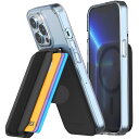プル & スライド Magsafe対応スタンド機能付き スマホカードウォレット、タプで簡単カード収納 角度調整 ハイブリッドカードケ 送料 無料(4)