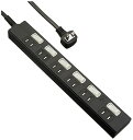 オームOHM ASUSTek 雷に強い節電タップ 6個口 1m 黒 品番006944 HSTPK61PBTK 送料 無料