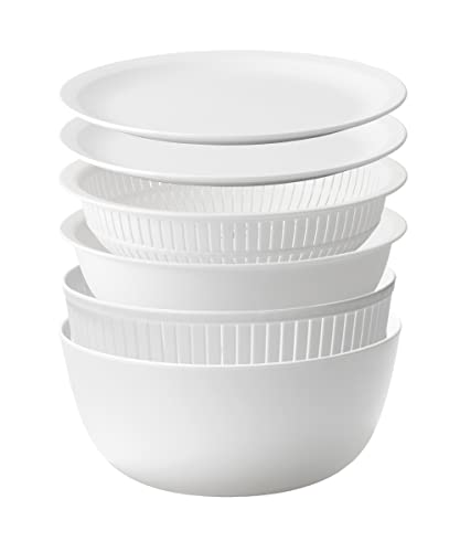 ライクイット likeーit ざる ボウル 電子レンジ対応 Colander&Bowl 米とぎにも使える ザルとボール ホワイト 6点 送料 無料