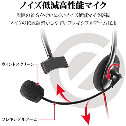 エレコム ゲーミングヘッドセット 片耳オーバーヘッド 1m 1.5m延長ケーブル付 スマホゲーム PS4 Switch対応 ブラック 送料　無料