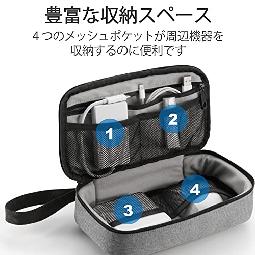 エレコム トラベルポーチ ガジェットポーチ ガジェット ポーチ バックインバック 旅行 出張 収納 小物入れ グレー BMAF01XG 送料　無料 lachic12-10112155 La chic ラ・シック サンプル画像3