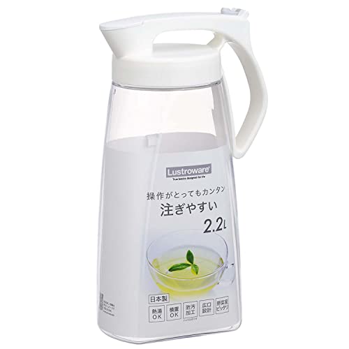 Metallic - 岩崎工業 ワンプッシュ ピッチャー 冷水筒 耐熱 縦横置き 2.2L ホワイト 幅16.5×奥行10.2×高さ28.9cm K1284 送料　無料