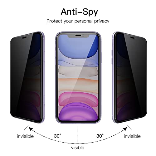 iPhone 11/XR 6.1インチ専用 プライバシーフィルム 全面保護 覗き見防止 強化ガラスフィルム 隅々までカバー ケースに 送料　無料