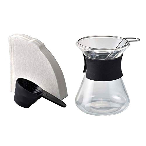 HARIOハリオ 復刻版 珈琲狂時代 1~2杯用 実用容量240ml ブラック コーヒードリッパー デカンタセット バンド付き CKJ 送料　無料