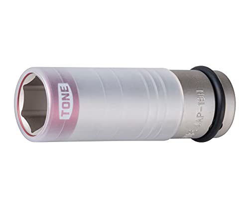 トネTONE プロテクター付インパクト用薄形ホイルナットソケット 4AP19N 差込角12.7mm1/2 レッド 二面幅..