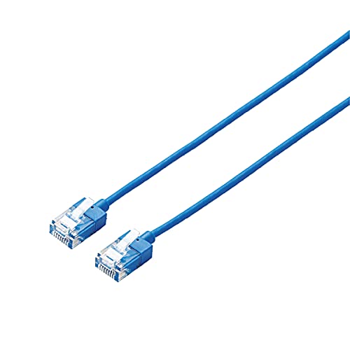 エレコムELECOM LANケーブル CAT6A 20m cat6a準拠 スーパースリム ブルー L ...
