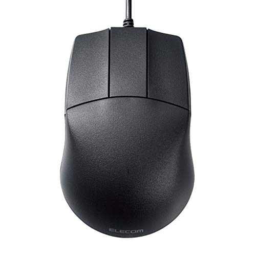 エレコム マウス 有線 Mサイズ 3ボタン CAD向け ホイールレス 左右対称 600/1200カウント2段階調整 ブラック MCAD 送料 無料