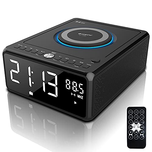 CDラジオ CDプレーヤー 目覚まし時計 スヌーズ&デュアルアラーム機能搭載 CD/FM/USB/A ...