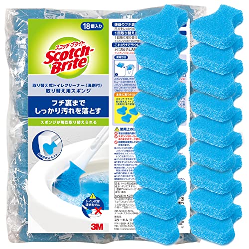 3M トイレ掃除 トイレブラシ 使い捨て スポンジ 洗剤付 取替18個 スコッチブライト 送料　無料