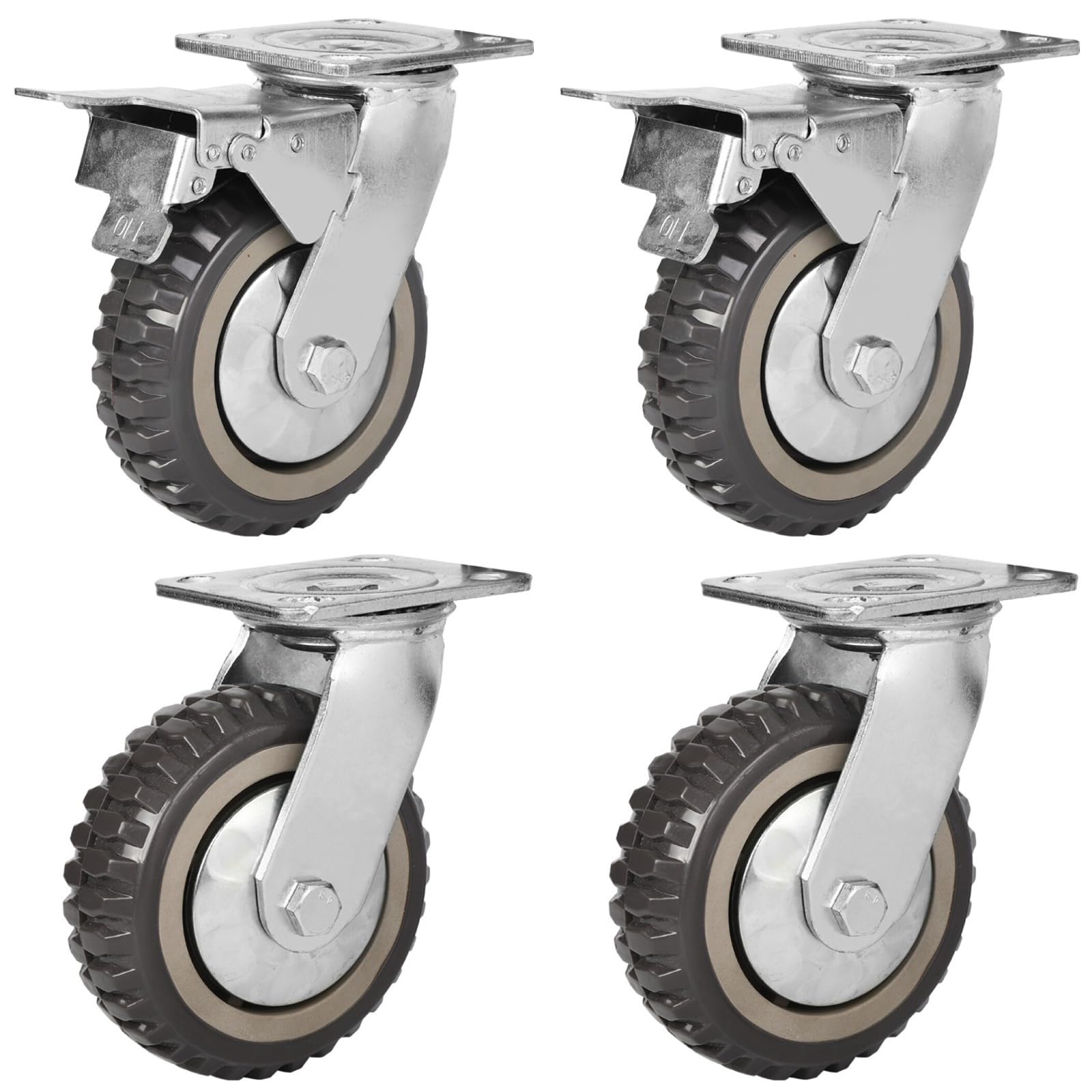Rakuten - キャスター 6インチ 産業用キャスター 直径Φ150mm 4個セットブレーキ有り×2個ブレーキ無し×2個 車輪 専用キャスター 台車 送料　無料