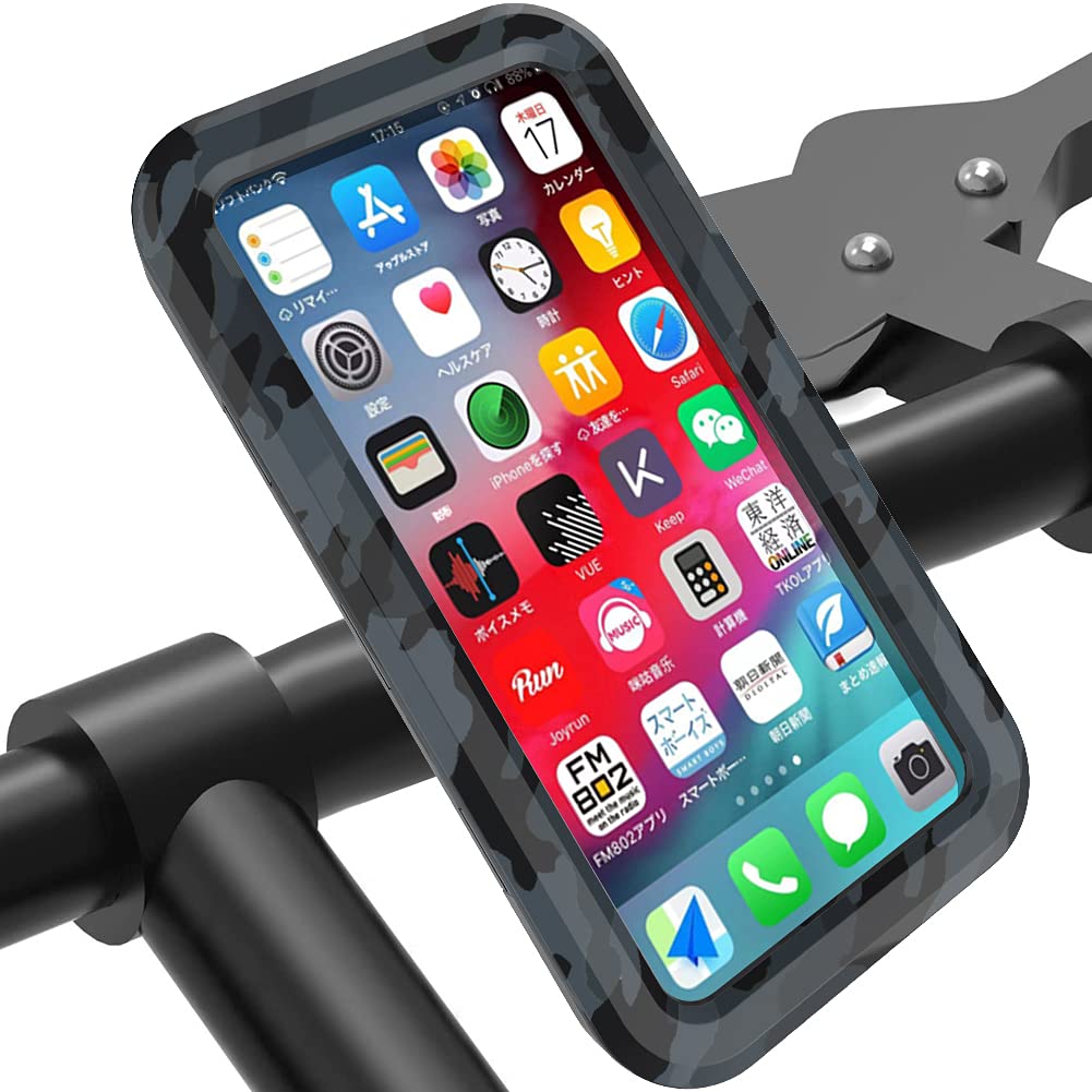 自転車 スマホホルダー 防水 防塵 360度回転 オートバイ スマートフォン 防水バッグ に適用iphone android 多機種 送料　無料