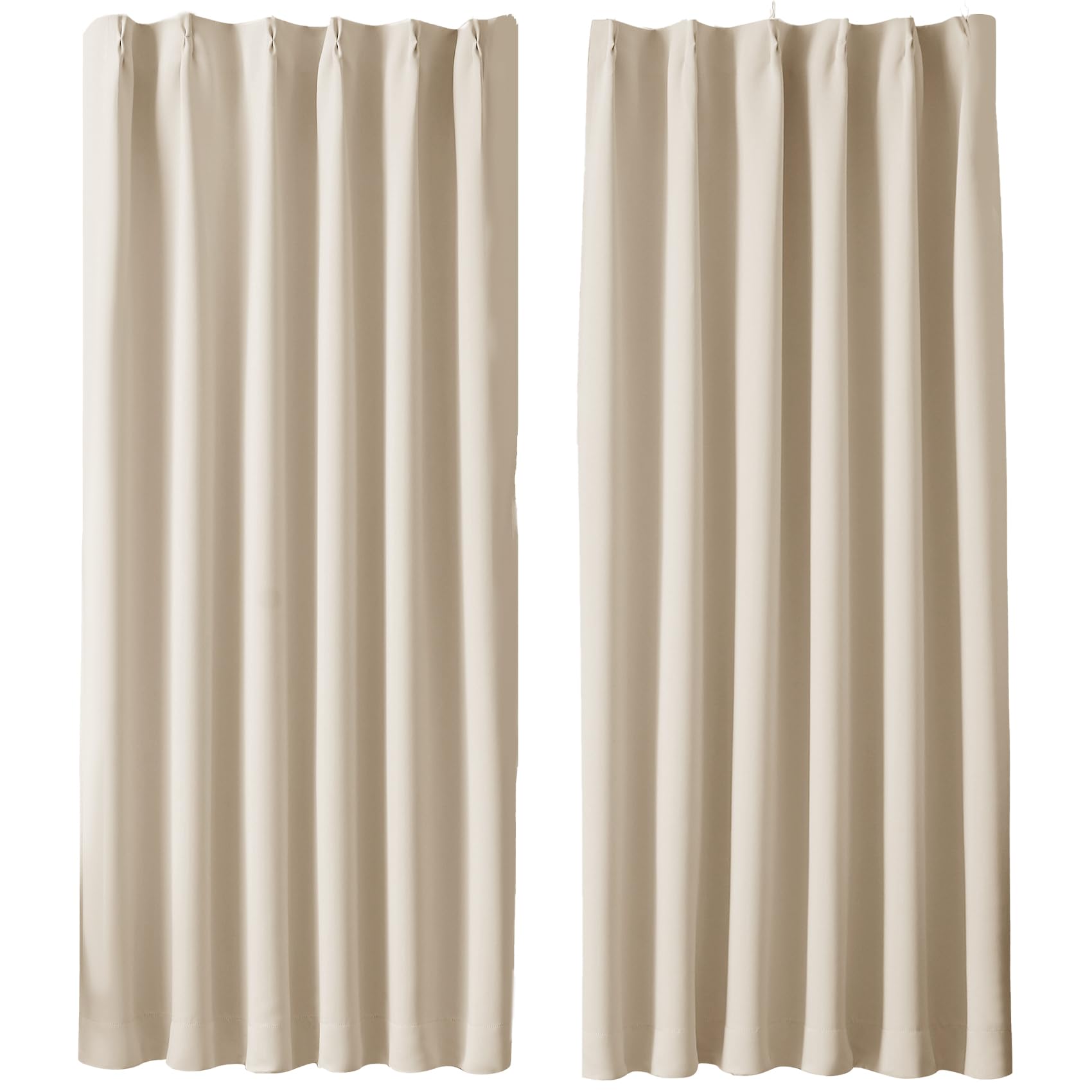 カーテン 1級遮光 枚組 断熱 防寒 防音 省エネ 厚手 無地 おしゃれ 洗える 寝室 リビング用 ベージュ 幅100c×丈135c