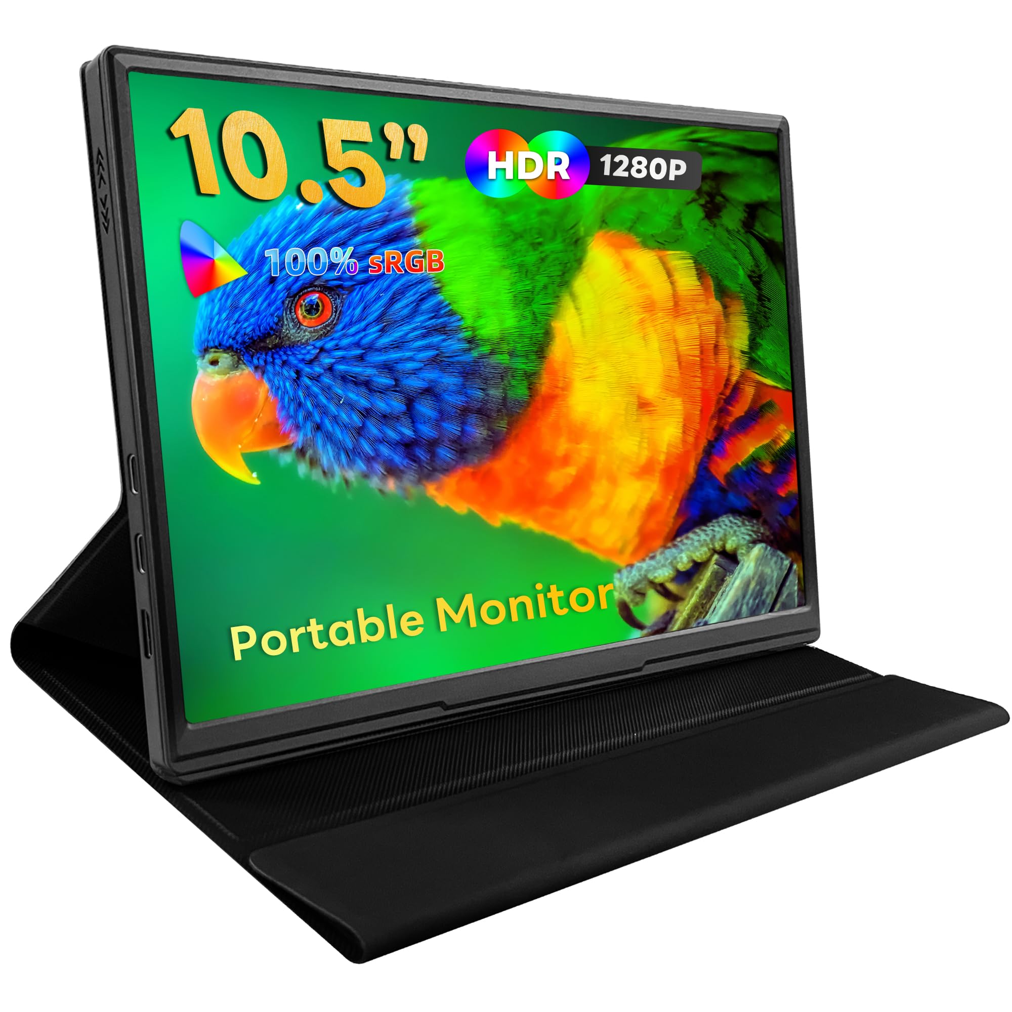 10.5インチモバイルディスプレイ 100%sRGBゲームディスプレイ 薄型 軽量 1500：1コントラスト比 液晶ポータブルディスプレイ 19