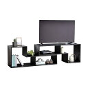 Vanlent テレビ台 ローボード 伸縮幅1050~100 コーナー 角度調整 3~6V型対応 簡単組立 ブラック