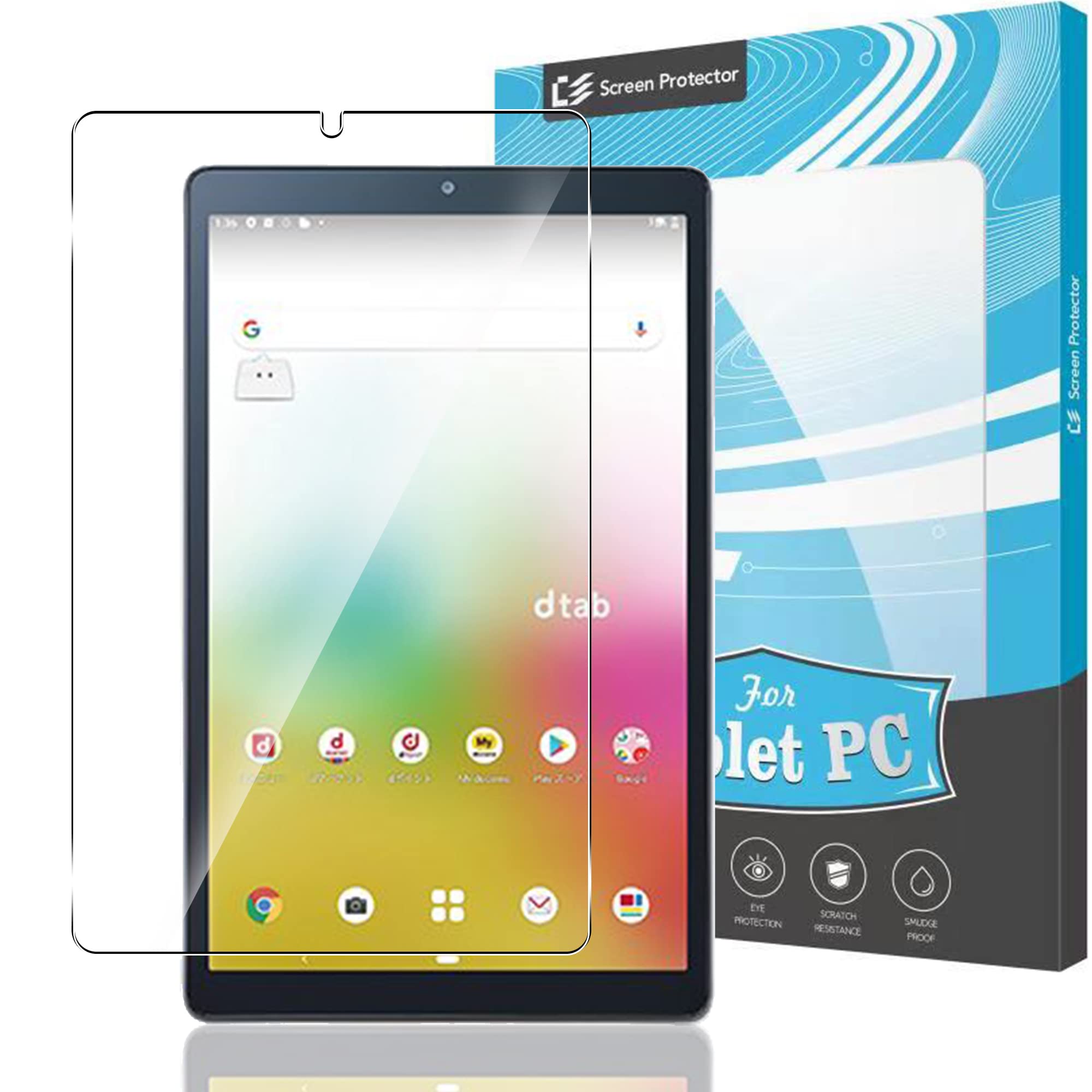 ・ dtab opt d4A ・・ize:dtab opt d4A・対応機種：dtab opt d4A 用の 専用フィルム，反射防止散乱防止処理。 さらに、輸送中に破損した場合は、ご連絡ください，問題をすぐに解決します。・日本旭硝子素材、9H最上級旭硝子ガラスを使用し、表面硬度9Hなので、キズが付きにくい保護フィルム。ナイフや鍵などの尖ったものでも簡単には傷がつきません。万が一ガラスフィルムが破損した際にガラス片が飛散しない飛散防止処理も施されています。・透明度：光の高透過率で、画面に最高レベルの保護を施しながら、保護フィルム自体の存在感を感じさせません、上品でエレガントな印象を与えます。高透過率：フレームがない全面クリアタイプを採用し、端末のデザインを隠さず、画面を美しく守ります。高画質な写真や動画を楽しむことができます。・滑り心地が抜群 水滴が玉のように弾くほどの撥水加工がされ、指紋や汚れなど付きにくく、拭けばすぐに綺麗になり、いつでも画面がツルツルの状態で操作できます。滑らかな表面仕上で楽しみに快pcフィルム