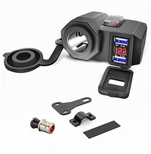 HEAWA バイク B電源 充電器 Bポート 4.A 電圧計付 電源ON/スイッチ シガーライター ソケット オートバ..