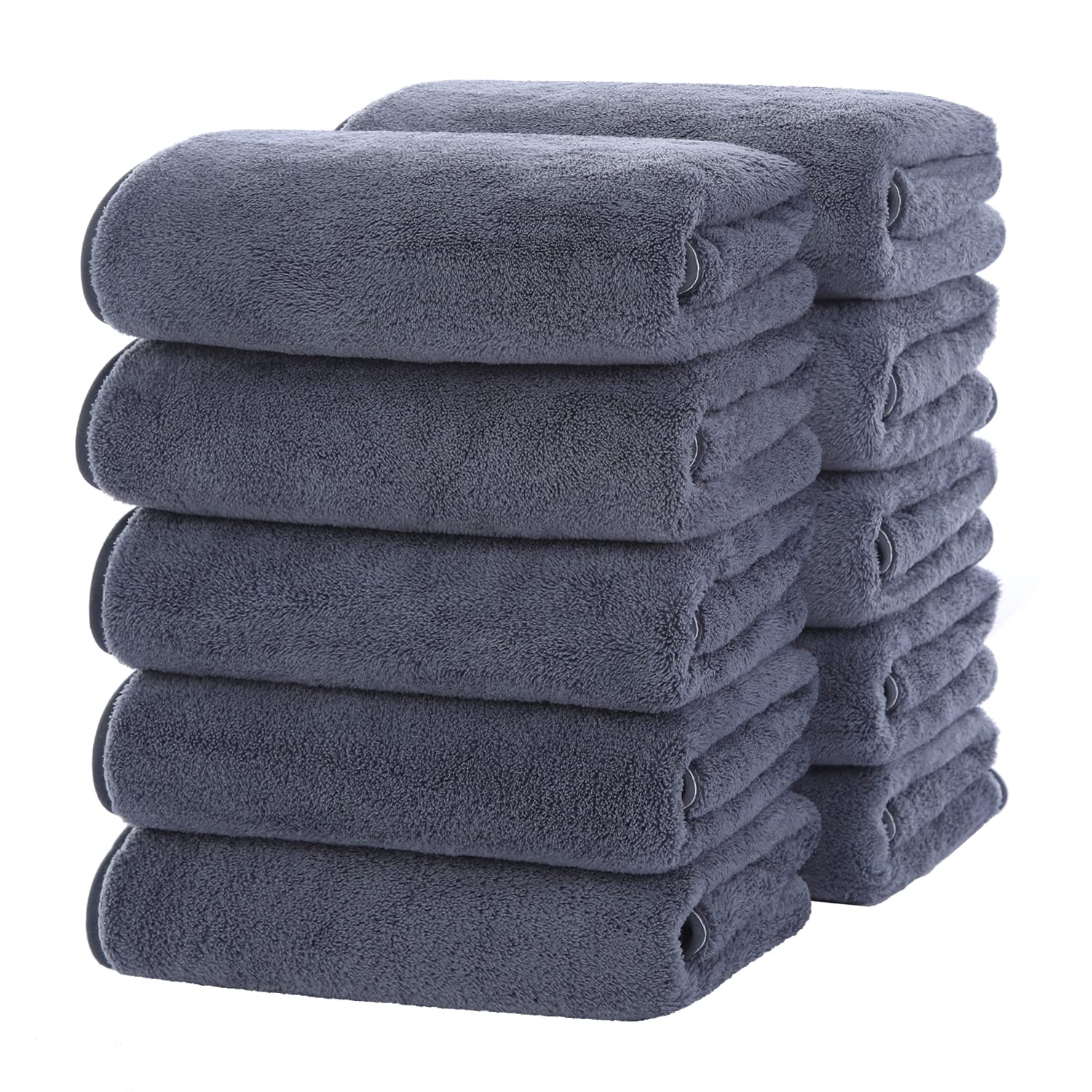 フェイスタオル 10枚セット マイクロファイバー100% 家庭用 タオル 高速吸水 ふんわり 柔らかな肌触り 肌に優しい ブルー 10