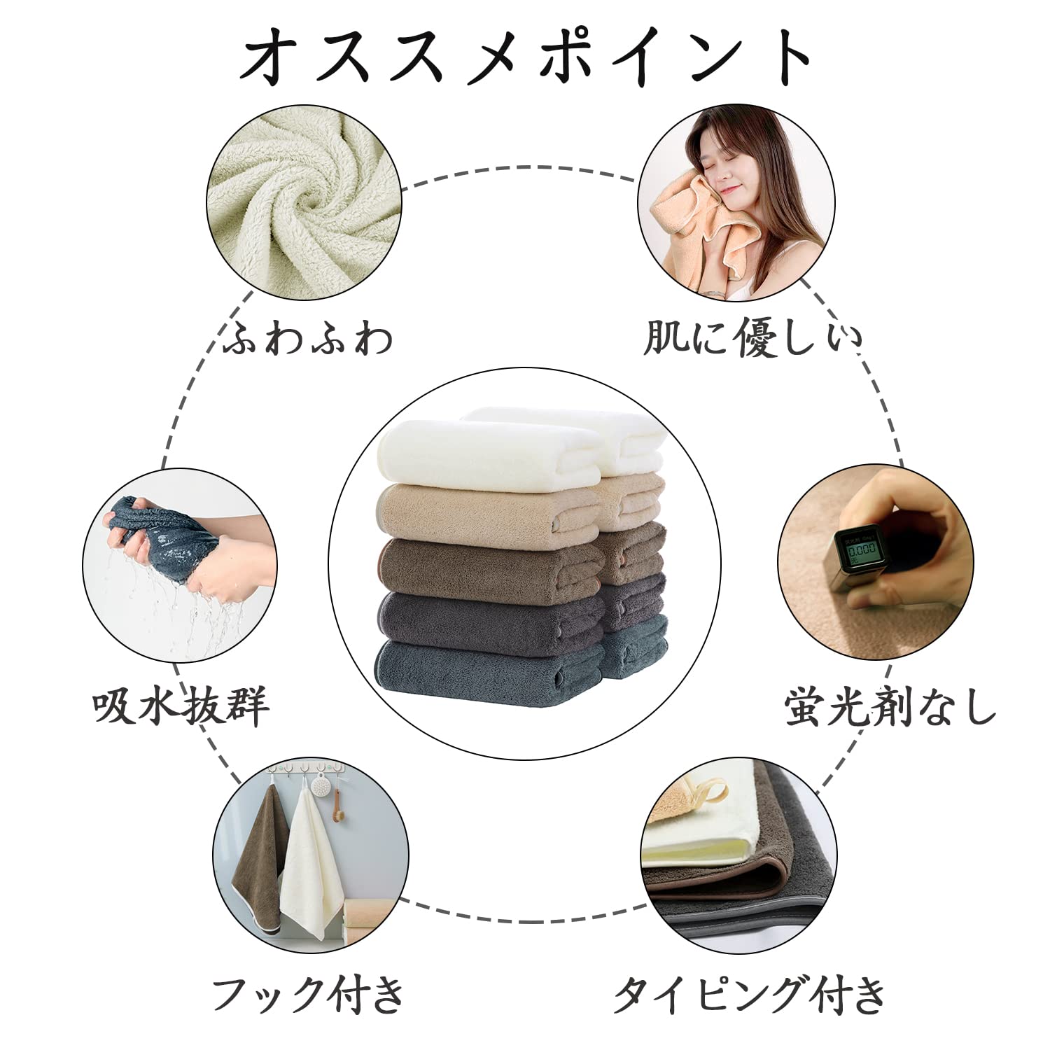 フェイスタオル 10枚セット マイクロファイバー100% 家庭用 タオル 高速吸水 ふんわり 柔らかな肌触り 肌に優しい ブルー 10