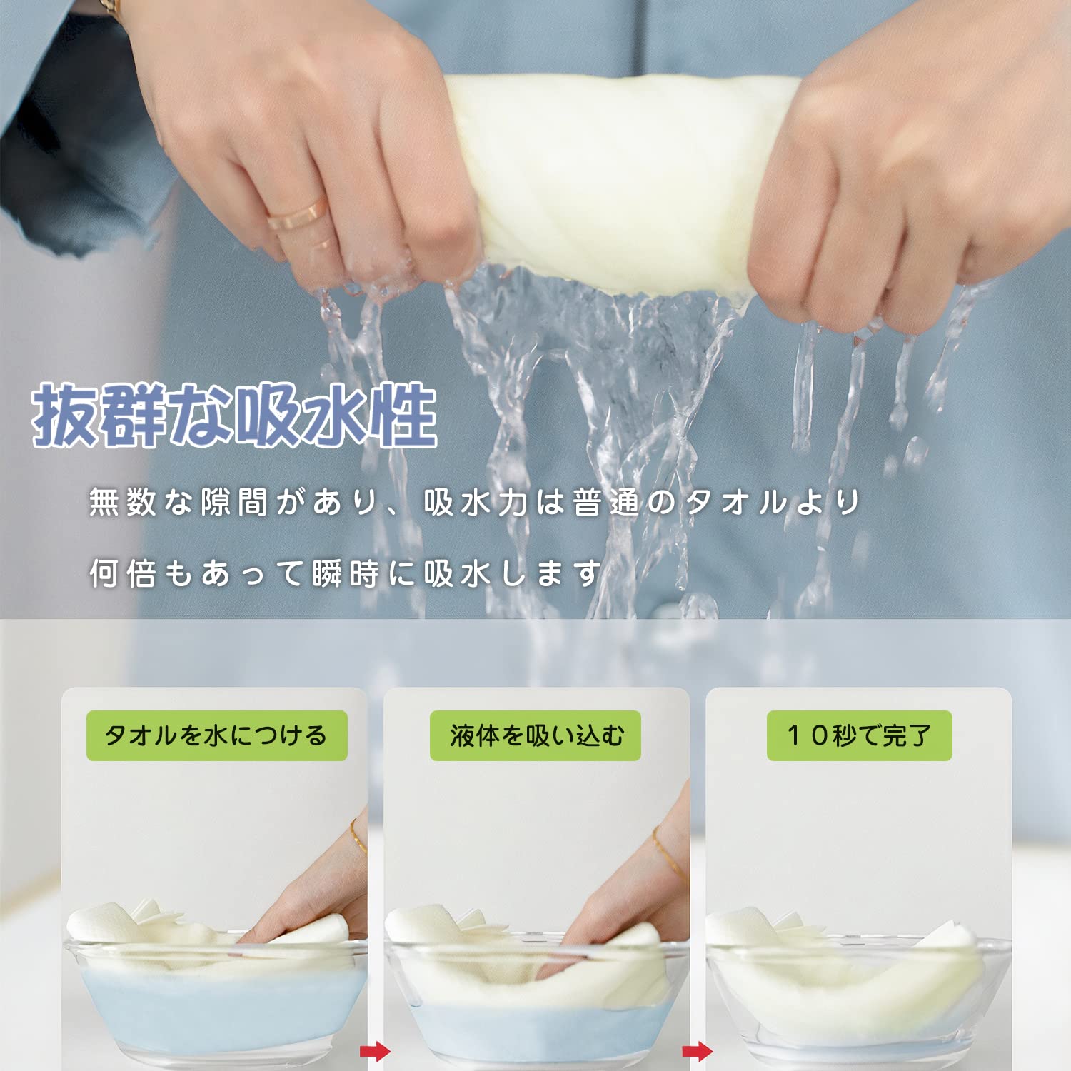 COLOR SOUNDS フェイスタオル2P ブルー