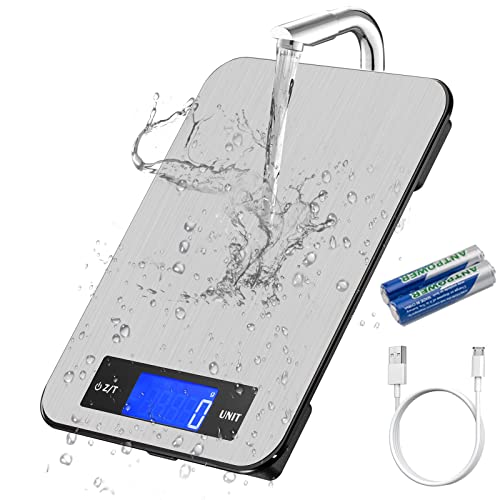 はかり デジタル 1単位 15k 表面防水 防汚 充電式 風袋引付き lモード付き 最新の設計と工芸 ステンレスと強化ガラスの複合構造高級な外