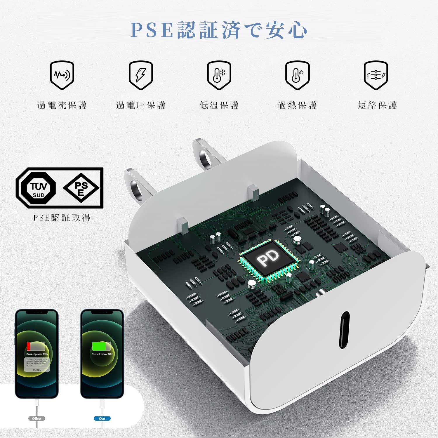 AC充電器 ACUSB 2A+C PD20W リバーシブル 自動識別 ホワイト AC-034 [3ポート 充電 携帯 スマホ タブレット 両面 白 カシムラ]