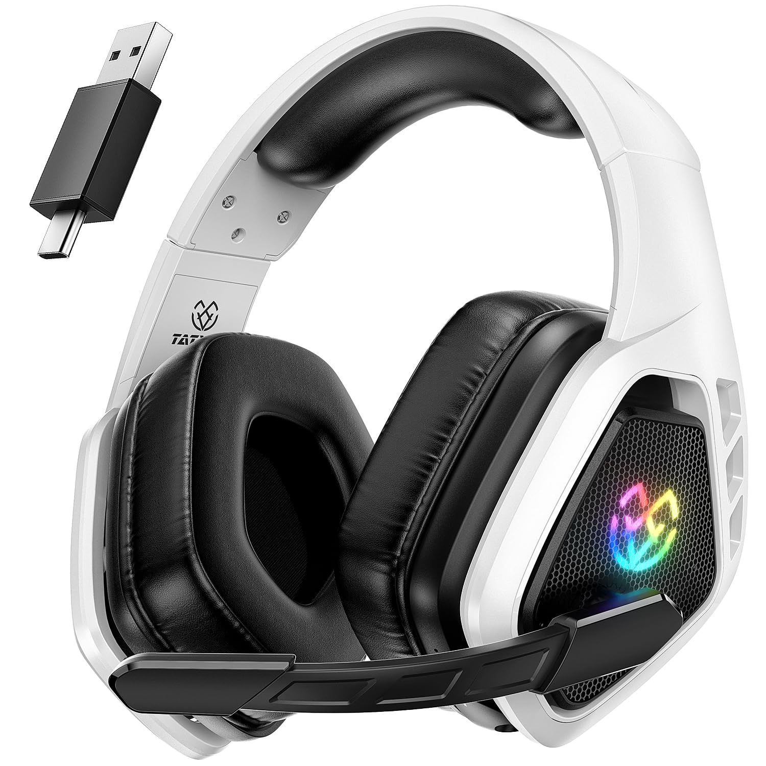 tybo ゲーミングヘッドセット ワイヤレスヘッドセット マイク付き 軽量 7.1ch ＜5s超低遅延 音画同期 高遮音性イヤーカップ 30時間