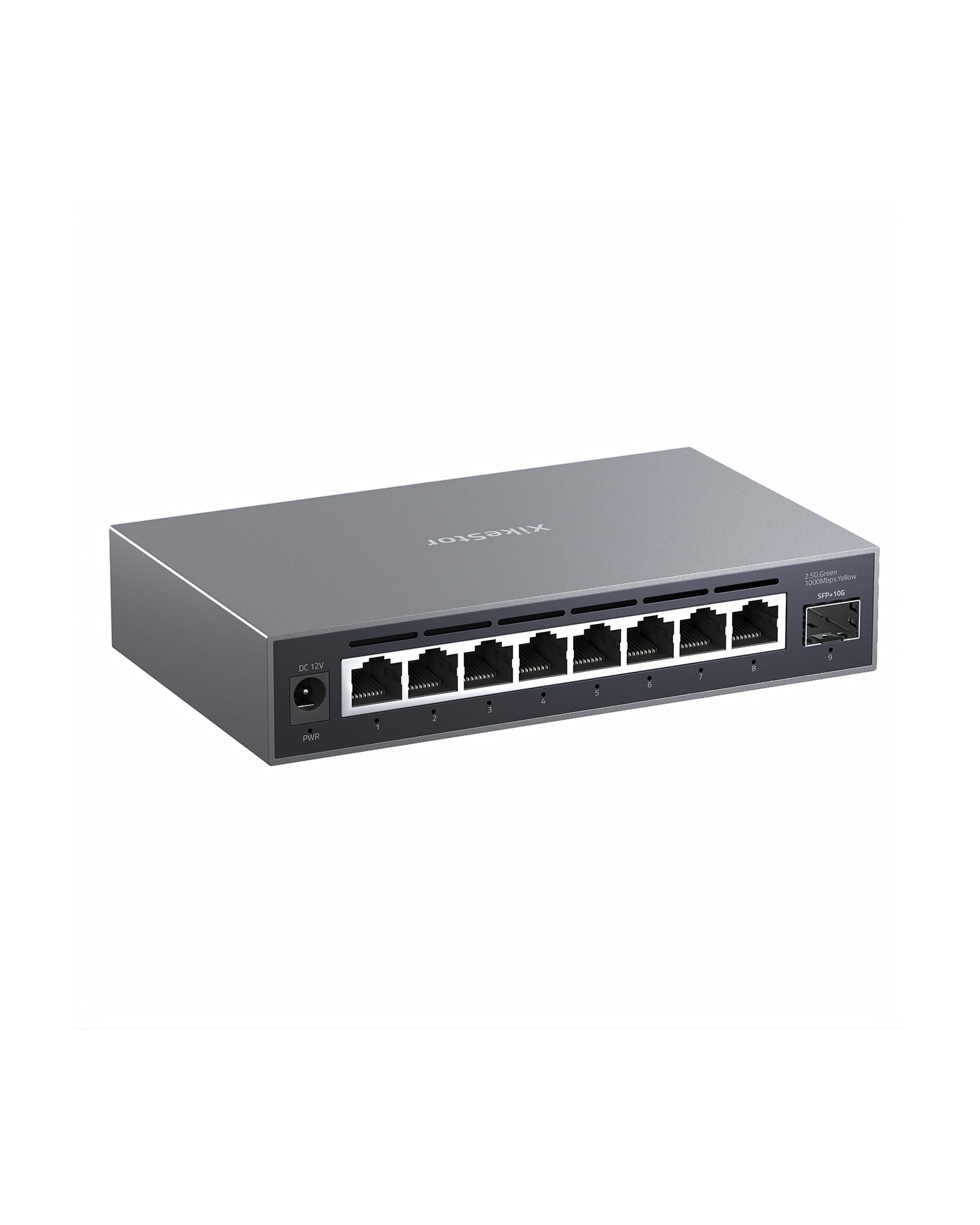 tor 9ポートWEB管理スイッチ 8×.5Gイーサネット + 1×10G F+ 全新.5Gハブ アルミニウム合金製ケース 放熱性能 ファンレス