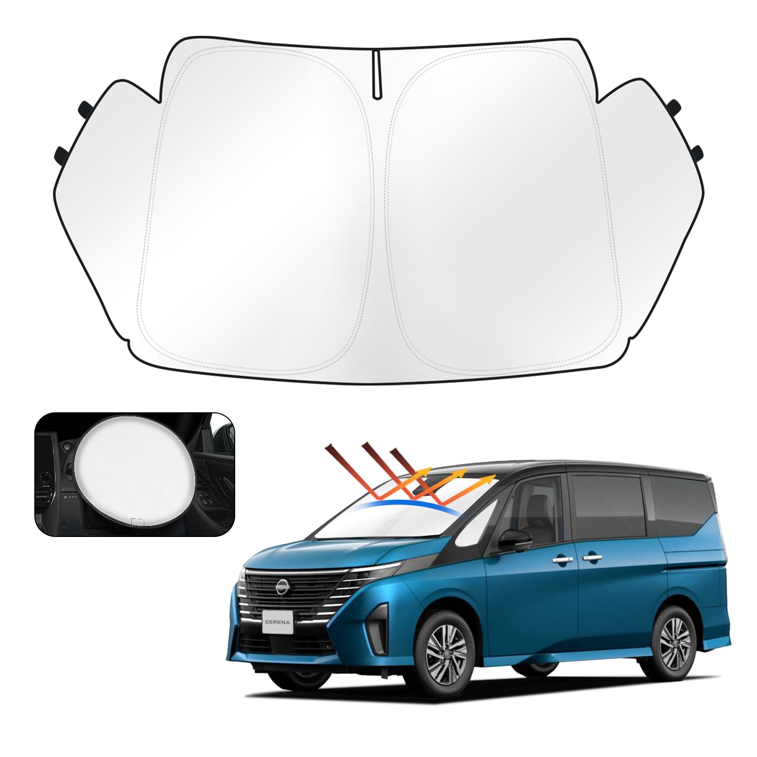 ist 日産 セレナ 8 フロントサンシェード ERENA 6代目 0年~現行 フロントガラス サンシェード シェードカーテン マルチサンシェー