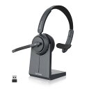 Nro ワイヤレス ヘッドセット Betooth 充電スタンド付き 片耳 ノイズキャンセリングマイク搭載 業務用 Web会議用 無線ヘッドセット